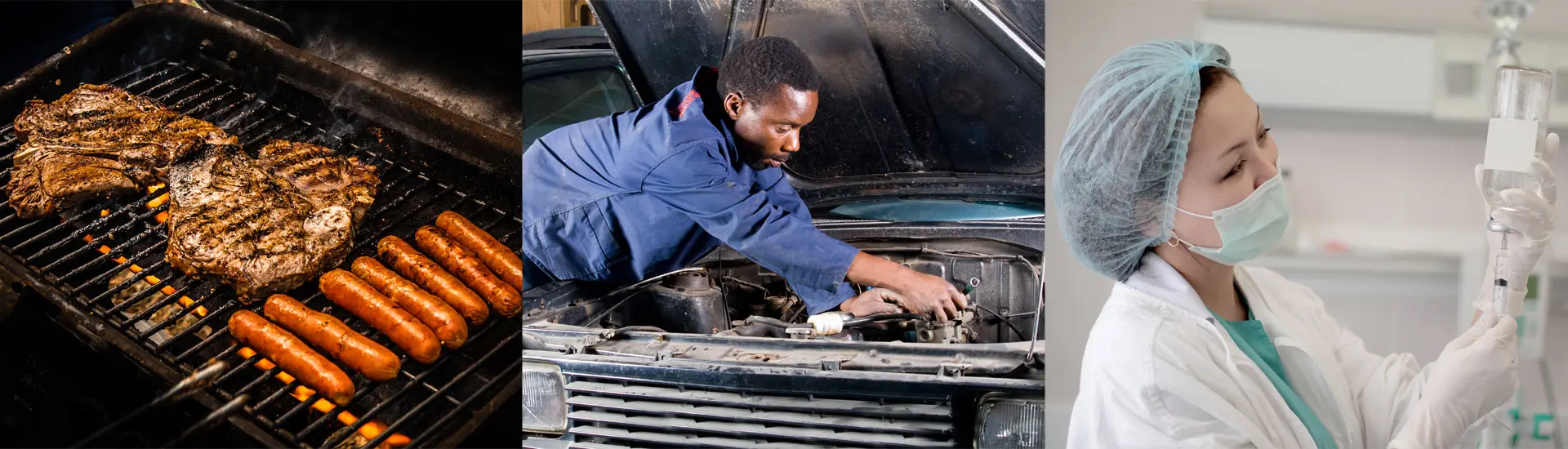 A man working on the hood of his car.